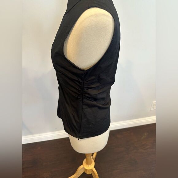 Elie Tahari Women’s Black V Neck Collar Pullover Blouse Top - Picture 3 of 8